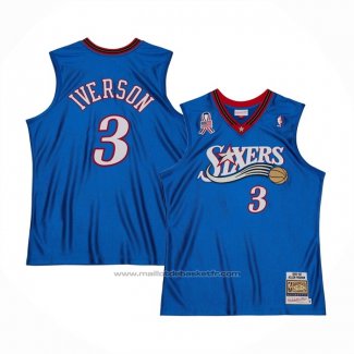 Maillot Philadelphia 76ers Allen Iverson #3 Mitchell & Ness 2001-02 Bleu