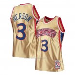 Maillot Philadelphia 76ers Allen Iverson #3 Mitchell & Ness 1996-97 Or