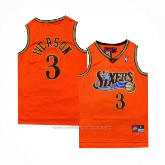 Maillot Philadelphia 76ers Allen Iverson #3 Retro Orange