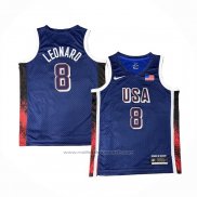 Maillot USA 2024 Kawhi Leonard #8 Bleu