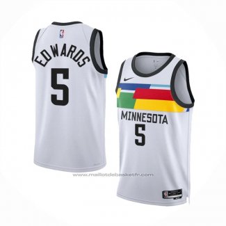 Maillot Minnesota Timberwolves Anthony Edwards #5 Ville 2022-23 Blanc