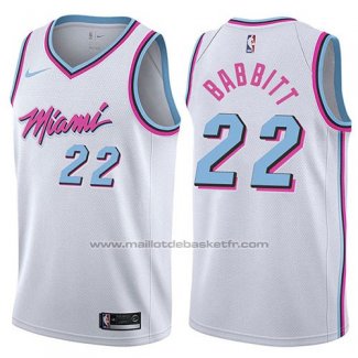 Maillot Miami Heat Luke Babbitt #22 Ville 2017-18 Blanc