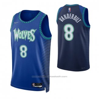 Maillot Minnesota Timberwolves Jarred Vanderbilt #8 Ville 2021-22 Bleu