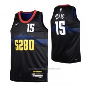 Maillot Enfant Denver Nuggets Nikola Jokic #15 Ville 2023-24 Noir