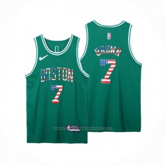 Maillot Boston Celtics Jaylen Brown #7 75th Bandera Edition Vert