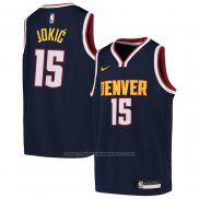 Maillot Enfant Denver Nuggets Nikola Jokic #15 Icon 2020-21 Bleu