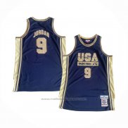 Maillot USA 1992 Michael Jordan #9 Bleu Or