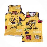 Maillot Los Angeles Lakers Kobe Bryant #24 Slap Sticker Mitchell & Ness 1996-97 Jaune